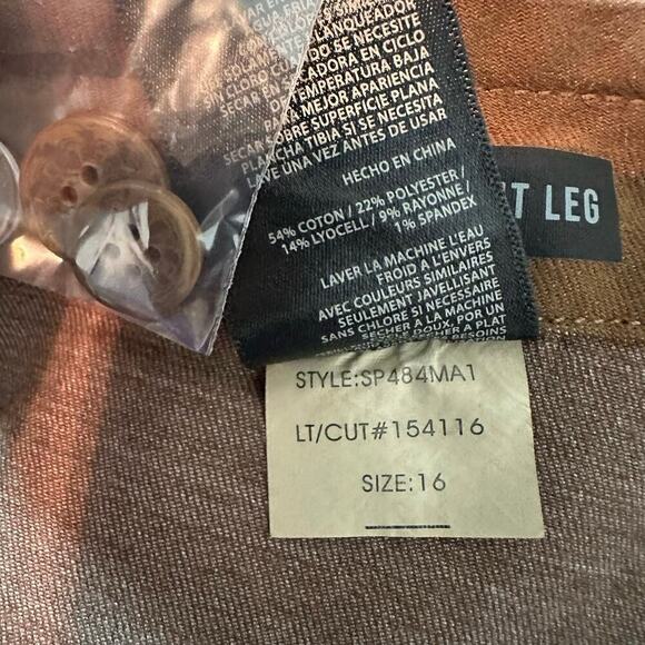 Kut From The Kloth Cargo Ankle Straight Leg Pants Size 16 Autumn Brown - Picture 6 of 11